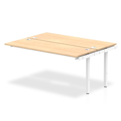 Impulse Back-to-Back Bench Desk Extension Kit W1600 x D1600 x H730mm Maple Finish White Frame - IB00240