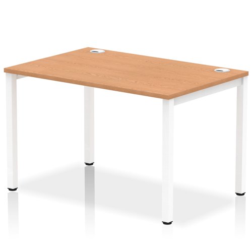 Impulse Bench Single Row 1200 White Frame Office Bench Desk Oak