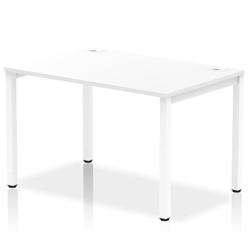 Impulse Bench Single Row 1200 White Frame Office Bench Desk White
