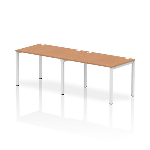 Impulse Bench Single Row 2 Person 1200 White Frame Office Bench Desk Oak