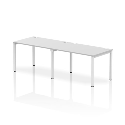 Impulse Bench Single Row 2 Person 1200 White Frame Office Bench Desk White