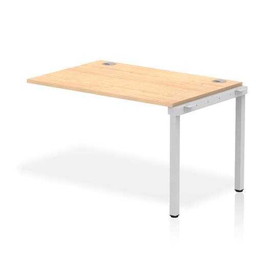 Impulse Bench Single Row Ext Kit 1200 Silver Frame Office Bench Desk Maple