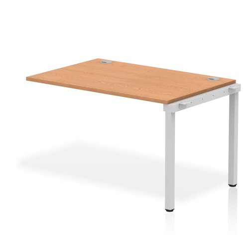 Impulse Bench Single Row Ext Kit 1200 Silver Frame Office Bench Desk Oak