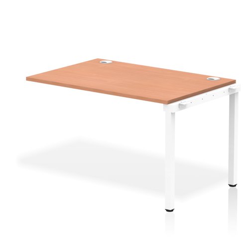 Impulse Bench Single Row Ext Kit 1200 White Frame Office Bench Desk Beech