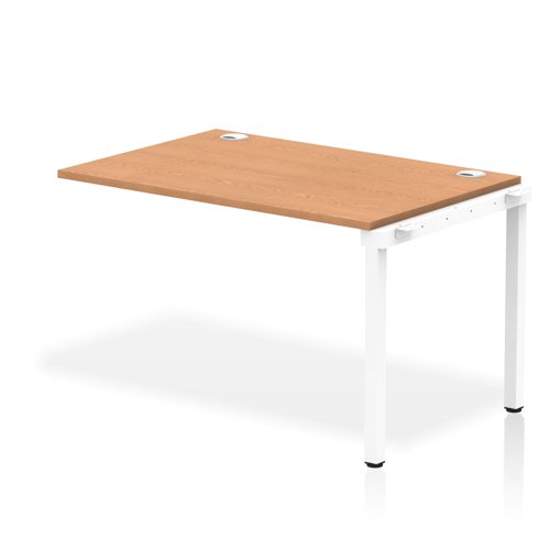 Impulse Bench Single Row Ext Kit 1200 White Frame Office Bench Desk Oak