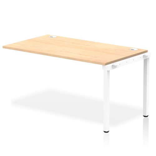 Impulse Bench Single Row Ext Kit 1400 White Frame Office Bench Desk Maple