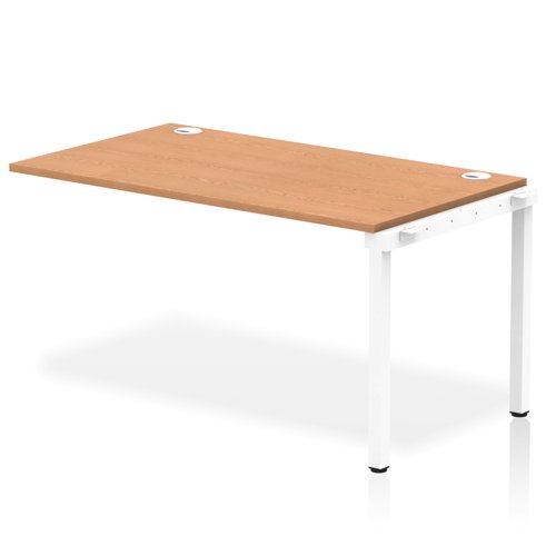 Impulse Bench Single Row Ext Kit 1400 White Frame Office Bench Desk Oak