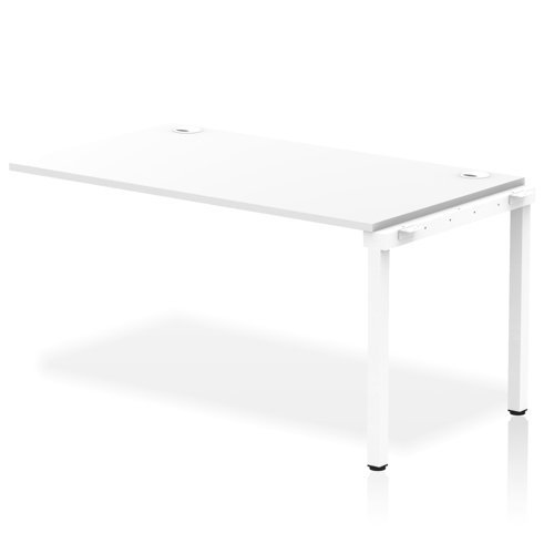 Impulse Bench Single Row Ext Kit 1400 White Frame Office Bench Desk White