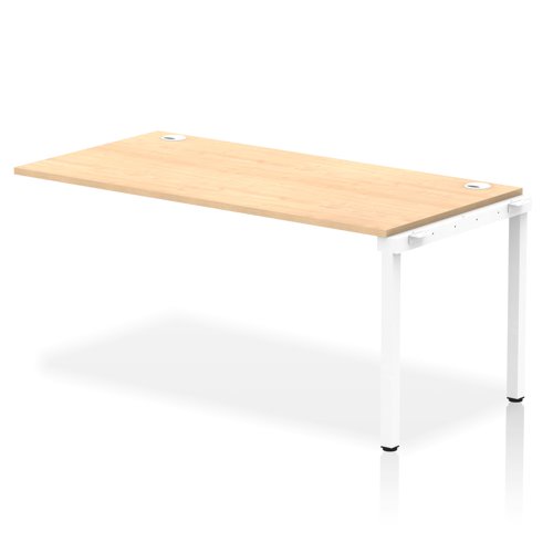 Impulse Bench Single Row Ext Kit 1600 White Frame Office Bench Desk Maple