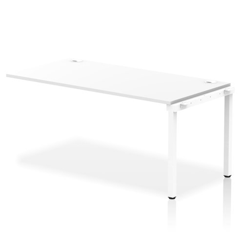 Impulse Bench Single Row Ext Kit 1600 White Frame Office Bench Desk White
