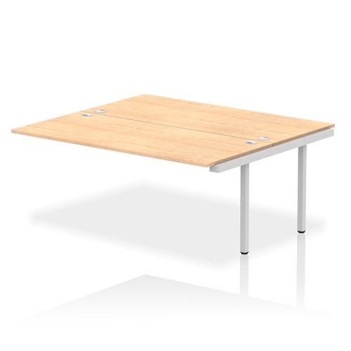 Dynamic Impulse W1800 x D1600 x H750mm Back to Back Bench Desk 2 Person Extension Kit Maple Finish Silver Frame - IB00426