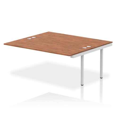 Impulse Bench B2B Ext Kit 1800 Silver Frame Office Bench Desk Walnut