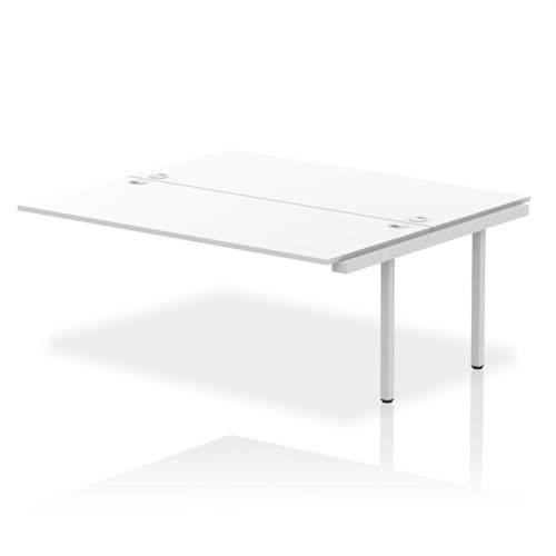 Impulse Bench B2B Ext Kit 1800 Silver Frame Office Bench Desk White