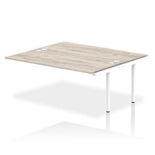 Impulse Bench B2B Ext Kit 1800 White Frame Office Bench Desk Grey Oak