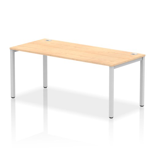 Impulse Bench Single Row 1800 Silver Frame Office Bench Desk Maple