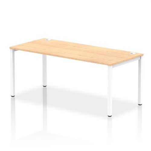 Impulse Bench Single Row 1800 White Frame Office Bench Desk Maple