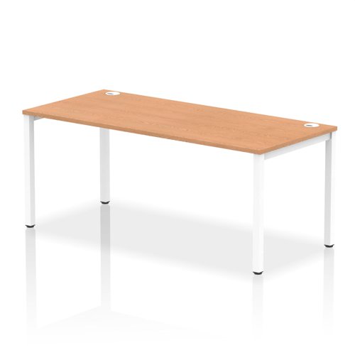 Impulse Bench Single Row 1800 White Frame Office Bench Desk Oak