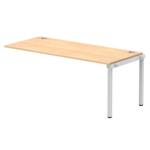 Impulse Bench Single Row Ext Kit 1800 Silver Frame Office Bench Desk Maple