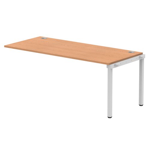 Impulse Bench Single Row Ext Kit 1800 Silver Frame Office Bench Desk Oak