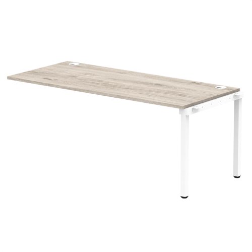 Impulse Bench Single Row Ext Kit 1800 White Frame Office Bench Desk Grey Oak