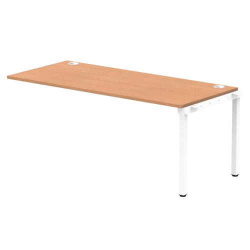 Impulse Bench Single Row Ext Kit 1800 White Frame Office Bench Desk Oak