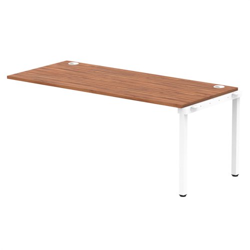 Impulse Bench Single Row Ext Kit 1800 White Frame Office Bench Desk Walnut