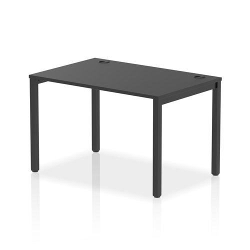 Impulse Bench Single Row 1200 Black Frame Office Bench Desk Black