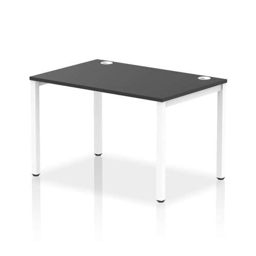 Impulse Bench Single Row 1200 White Frame Office Bench Desk Black
