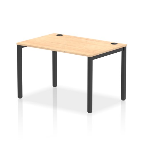 Impulse Bench Single Row 1200 Black Frame Office Bench Desk Maple