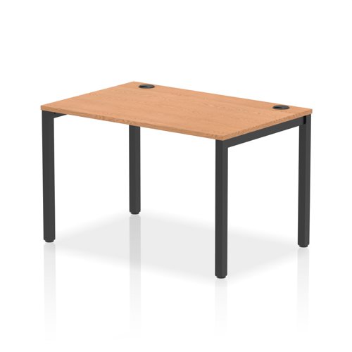 Impulse Bench Single Row 1200 Black Frame Office Bench Desk Oak