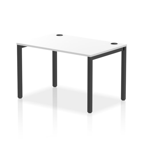 Impulse Bench Single Row 1200 Black Frame Office Bench Desk White