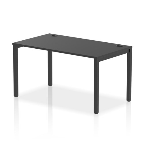 Impulse Bench Single Row 1400 Black Frame Office Bench Desk Black