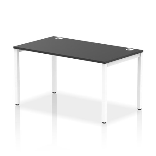 Impulse Bench Single Row 1400 White Frame Office Bench Desk Black