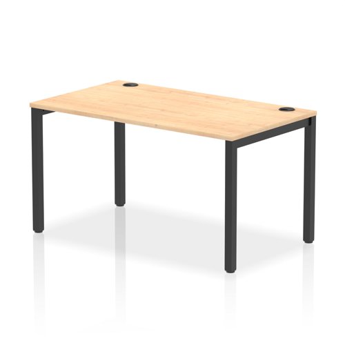 Impulse Bench Single Row 1400 Black Frame Office Bench Desk Maple
