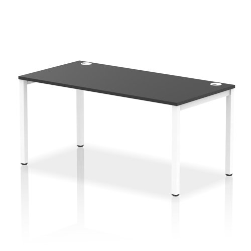 Impulse Bench Single Row 1600 White Frame Office Bench Desk Black
