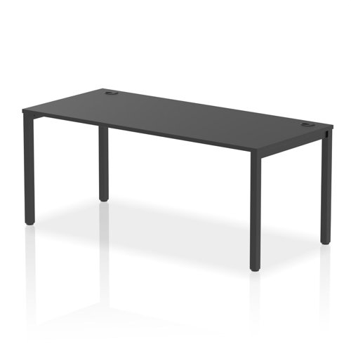 Impulse Bench Single Row 1800 Black Frame Office Bench Desk Black