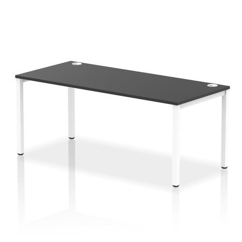 Impulse Bench Single Row 1800 White Frame Office Bench Desk Black