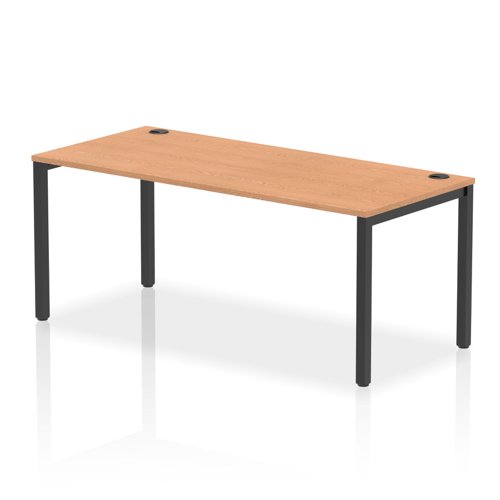 Impulse Bench Single Row 1800 Black Frame Office Bench Desk Oak