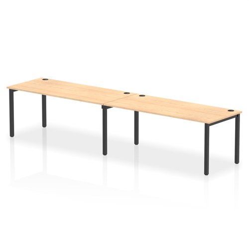 Impulse Bench Single Row 2 Person 1800 Black Frame Office Bench Desk Maple