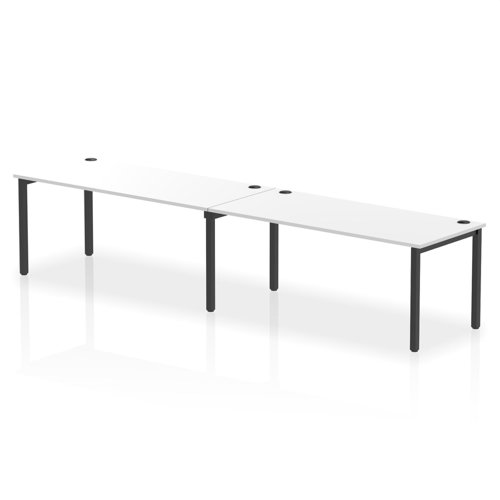 Impulse Bench Single Row 2 Person 1800 Black Frame Office Bench Desk White
