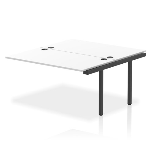 Impulse Bench B2B Ext Kit 1400 Black Frame Office Bench Desk White