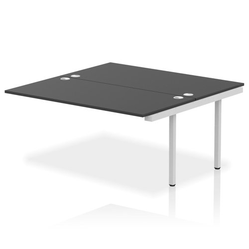 Impulse Bench B2B Ext Kit 1600 Silver Frame Office Bench Desk Black