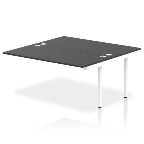 Impulse Bench B2B Ext Kit 1600 White Frame Office Bench Desk Black