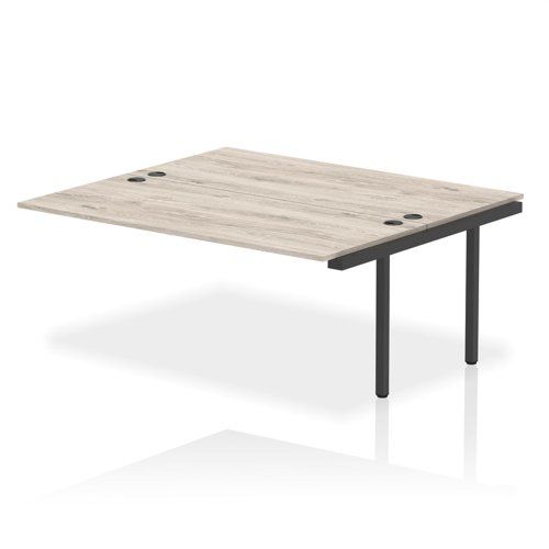 Impulse Bench B2B Ext Kit 1800 Black Frame Office Bench Desk Grey Oak