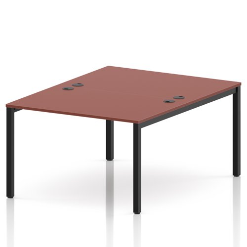 Impulse Bench B2B 2 Person 1200 Black Frame Office Bench Desk Brick Red