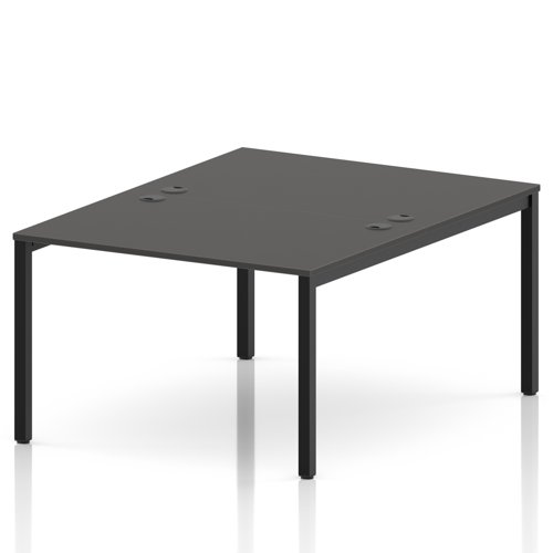 Impulse Bench B2B 2 Person 1200 Black Frame Office Bench Desk Carbon Grey