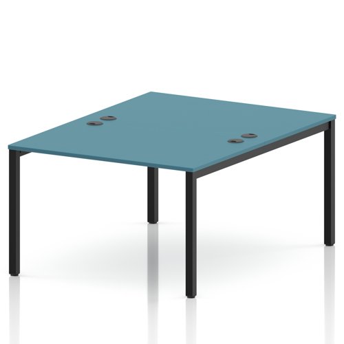 Impulse Bench B2B 2 Person 1200 Black Frame Office Bench Desk Dark Teal