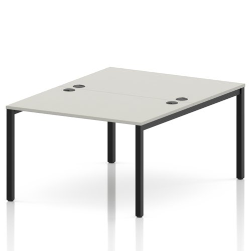 Impulse Bench B2B 2 Person 1200 Black Frame Office Bench Desk Dove Grey