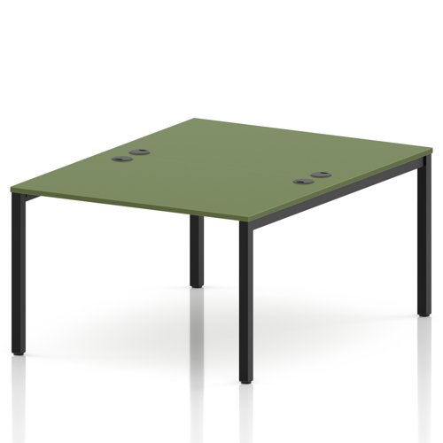 Impulse Bench B2B 2 Person 1200 Black Frame Office Bench Desk Moss Green