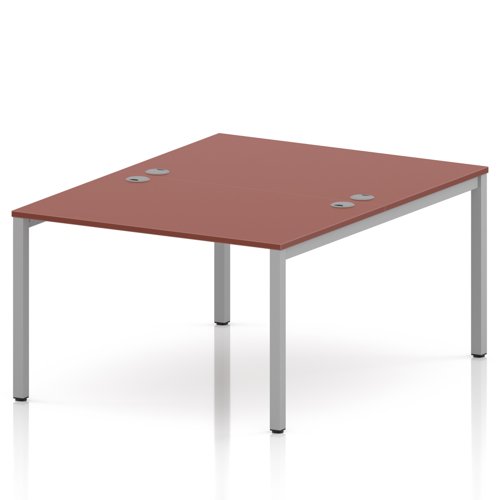 Impulse Bench B2B 2 Person 1200 Silver Frame Office Bench Desk Brick Red